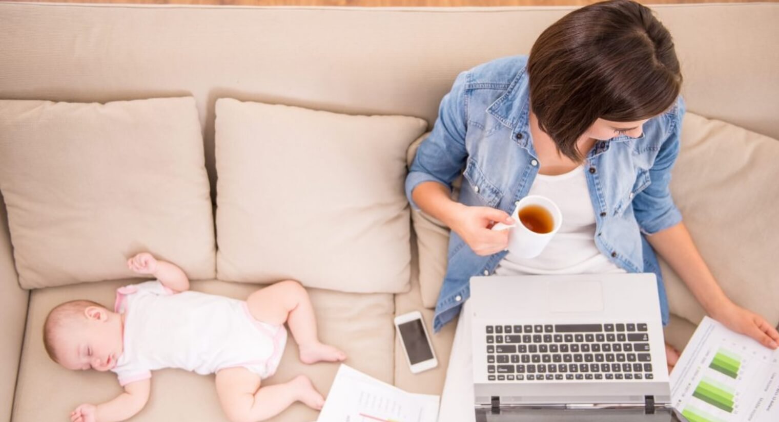 New mum working at home